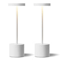 Black Cordless Table Lamp, 4000mAh Rechargeable Battery Powered Lamps, 3 Color Stepless Dimming, LED Wireless Outdoor Lamps for Dining Room, Bedroom, Bar, Cafe, Restaurant, Patio, Camping, Set of 2