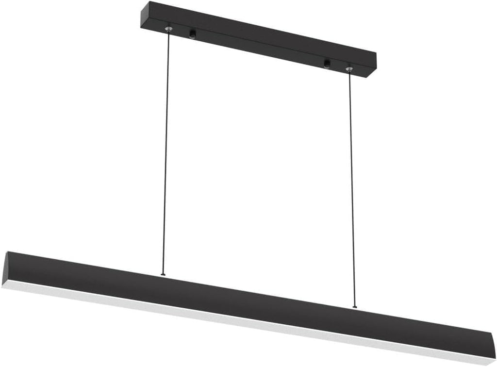 Black 47" LED Island Pendant Light, Dimmable 25W with Remote for Pool Table