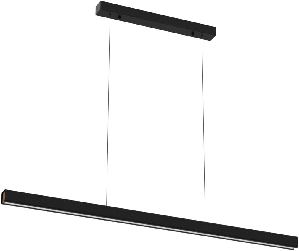 Black 47" LED Island Pendant Light, Dimmable 25W with Remote for Pool Table