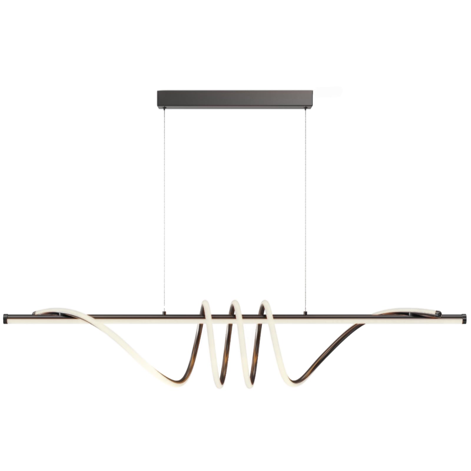 Modern Ceiling Pendant Light,47in LED Black Linear Ceiling Chandelier Light Dining Room,Living Room,Warm & Cool, Neutral Light,Aluminum Island Lighting Hanging Pendant Light for Kitchen