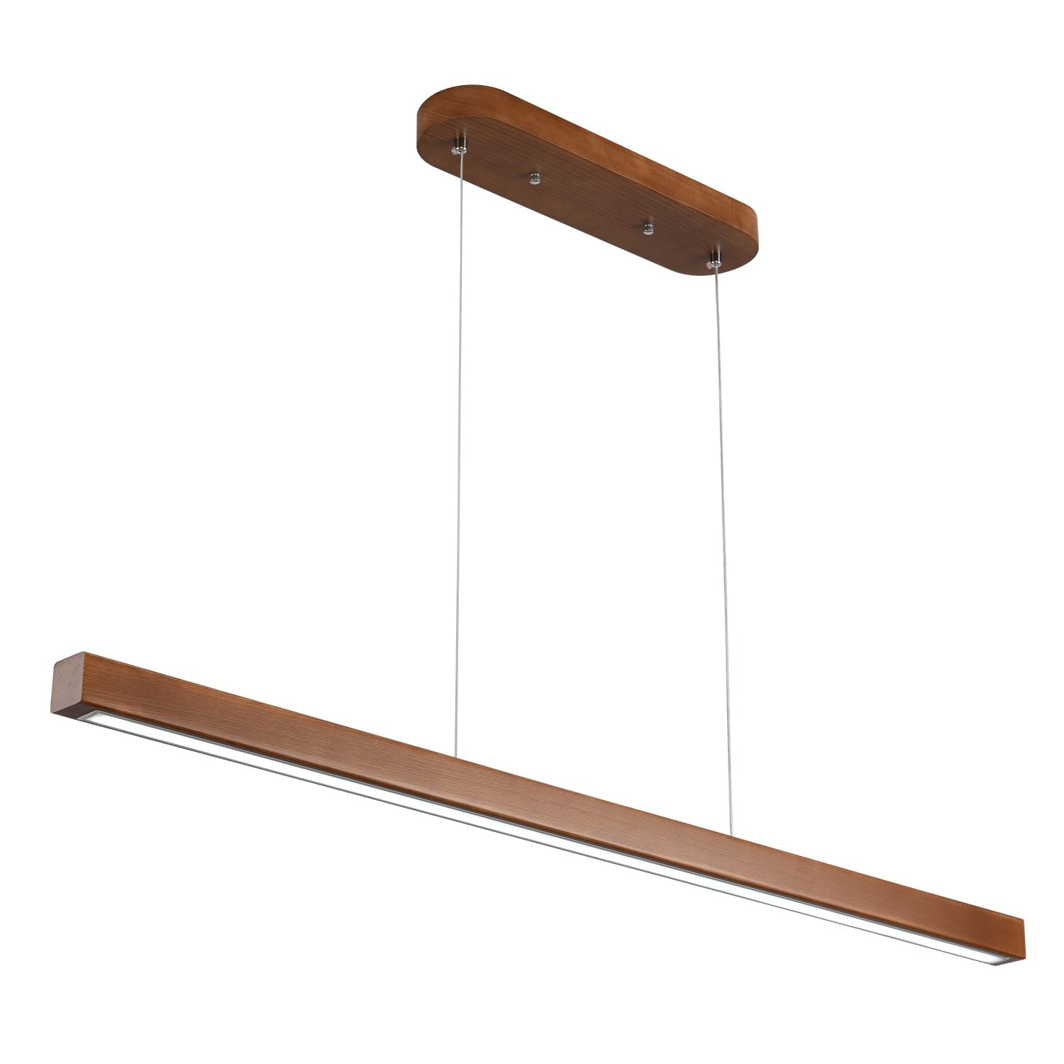 31" Wooden Linear Pendant Light LED Pendant Light Dimmable Pool Table Island Lights Modern Linear Chandeliers for Dining Room Kitchen Ceiling Pendant Lamp for Dining Room Kitchen Island Natural