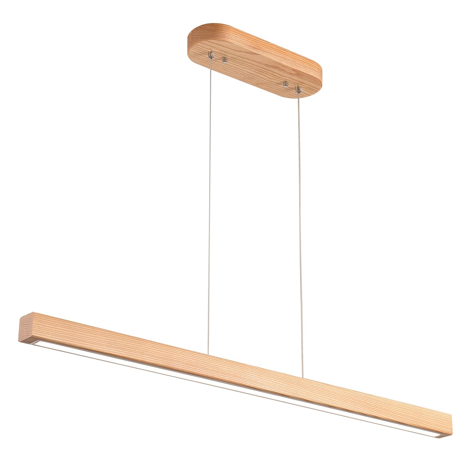 31" Wooden Linear Pendant Light LED Pendant Light Dimmable Pool Table Island Lights Modern Linear Chandeliers for Dining Room Kitchen Ceiling Pendant Lamp for Dining Room Kitchen Island Natural