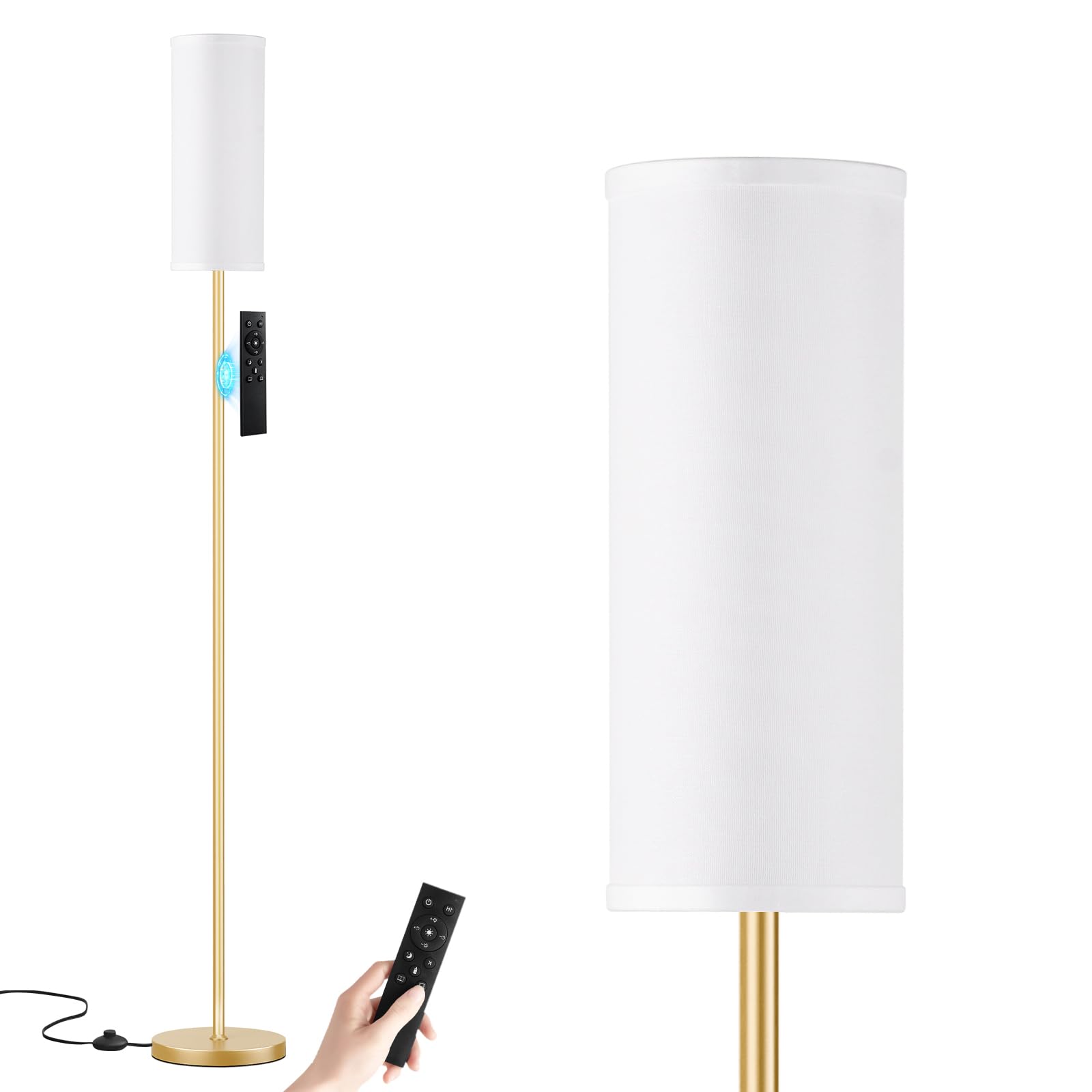 64 Inch Floor Lamp, Stepless Dimmable with Remote, 9W Bulb for Home Office