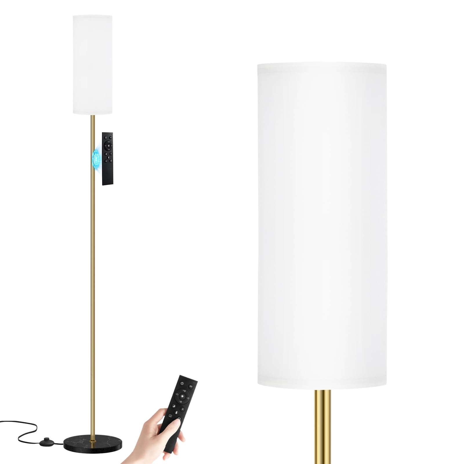 64 Inch Floor Lamp, Stepless Dimmable with Remote, 9W Bulb for Home Office