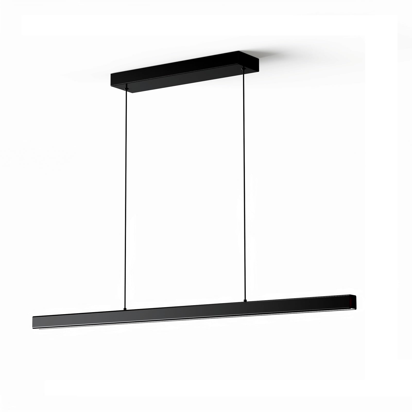 Modern Ceiling Pendant Light,47in LED Black Linear Ceiling Chandelier Light Dining Room,Living Room,Warm & Cool, Neutral Light,Aluminum Island Lighting Hanging Pendant Light for Kitchen