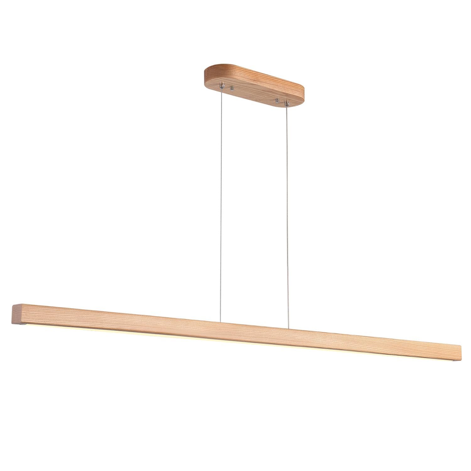 31" Wooden Linear Pendant Light LED Pendant Light Dimmable Pool Table Island Lights Modern Linear Chandeliers for Dining Room Kitchen Ceiling Pendant Lamp for Dining Room Kitchen Island Natural
