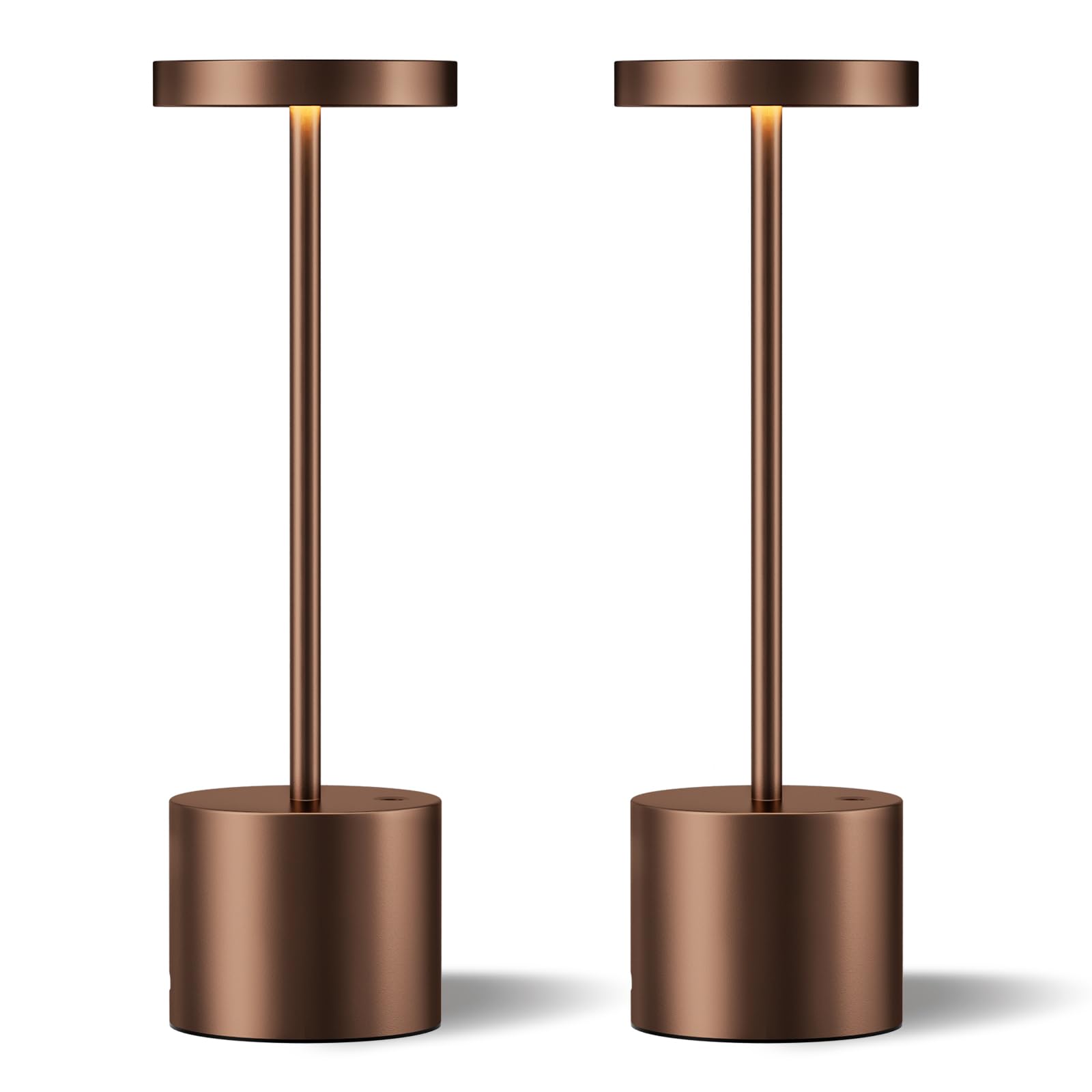 Black Cordless Table Lamp, 4000mAh Rechargeable Battery Powered Lamps, 3 Color Stepless Dimming, LED Wireless Outdoor Lamps for Dining Room, Bedroom, Bar, Cafe, Restaurant, Patio, Camping, Set of 2