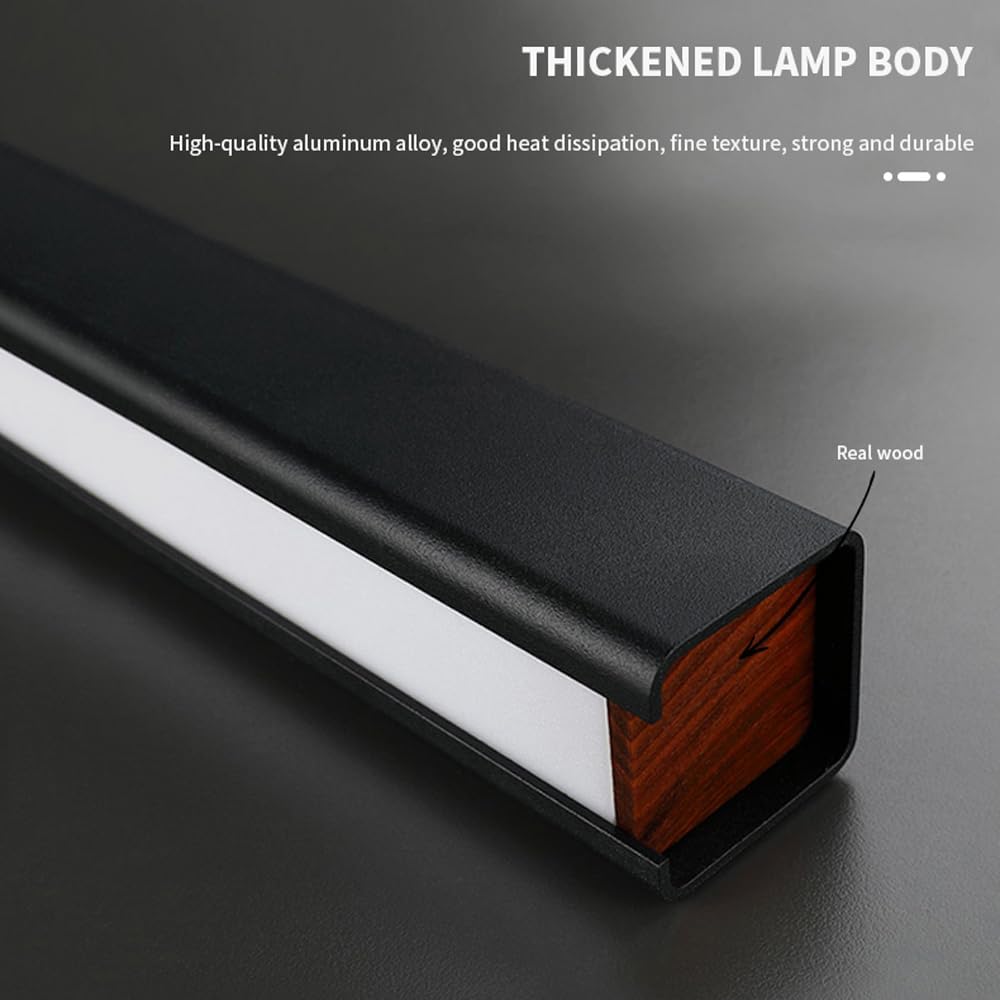 JAYMP Minimalist Linear Pendant Light Dimmable LED Modern Chandelier Dining Room Island Light Restaurant Cafe Bar Office Hanging Lamp (Black 1, 57 Inch)