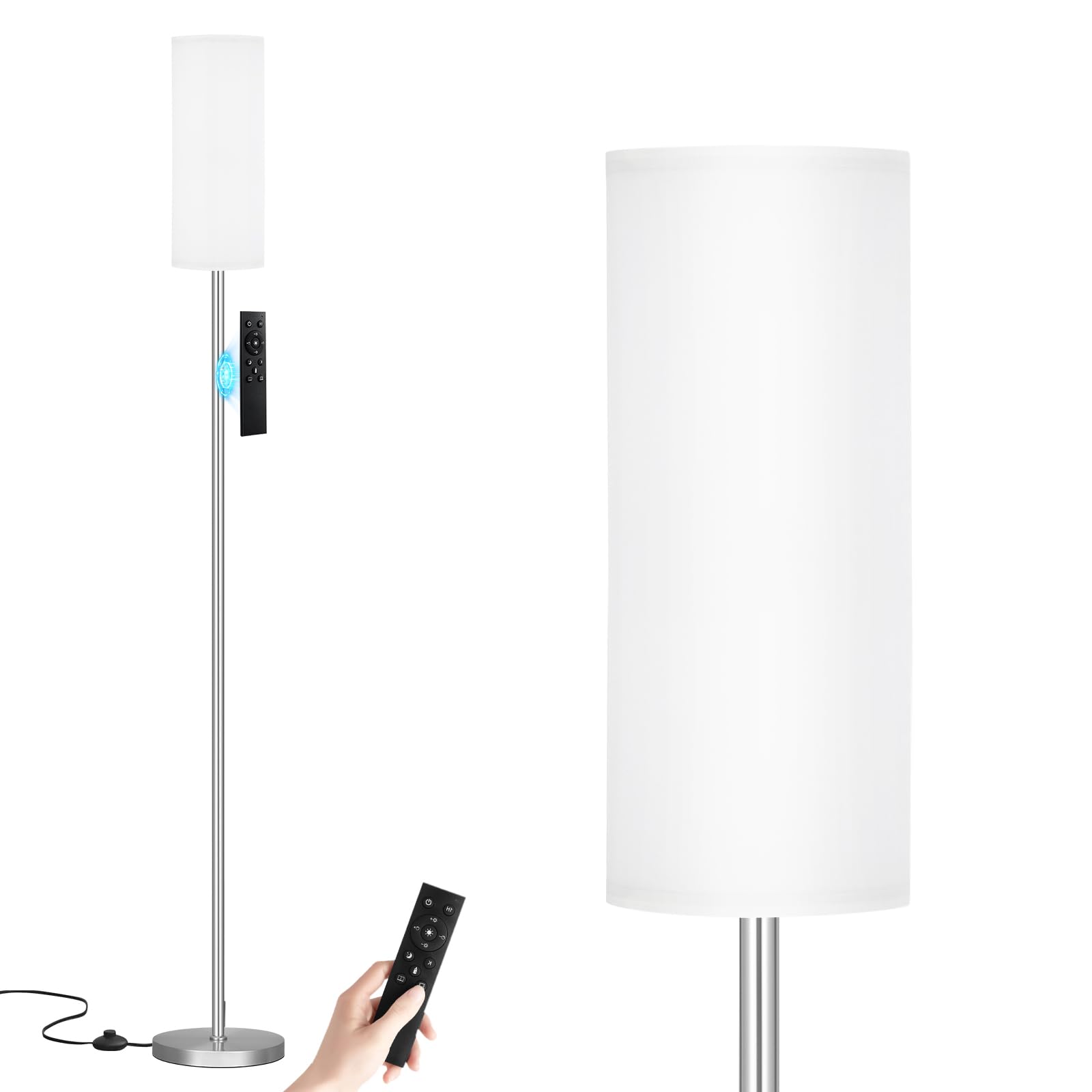 64 Inch Floor Lamp, Stepless Dimmable with Remote, 9W Bulb for Home Office