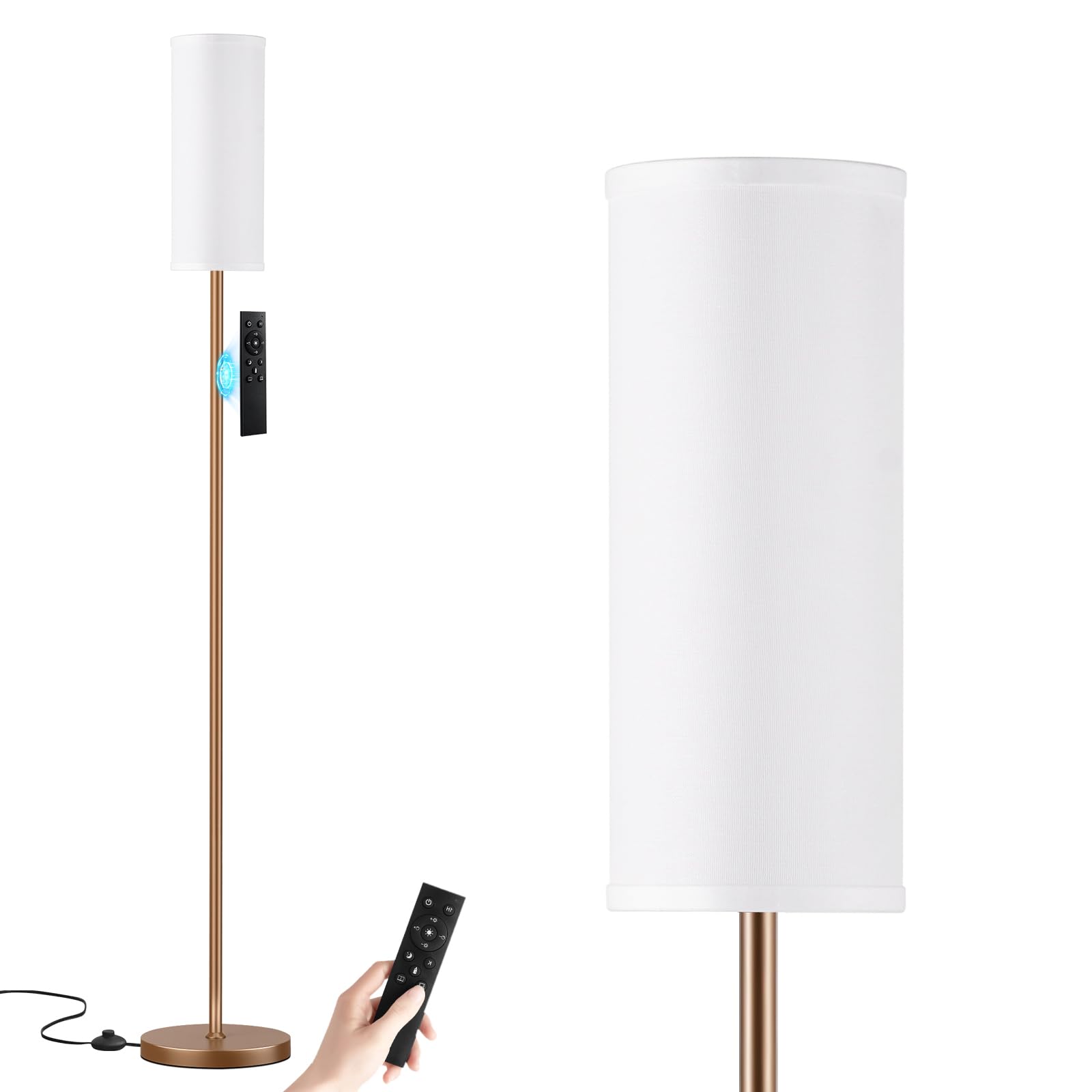 64 Inch Floor Lamp, Stepless Dimmable with Remote, 9W Bulb for Home Office