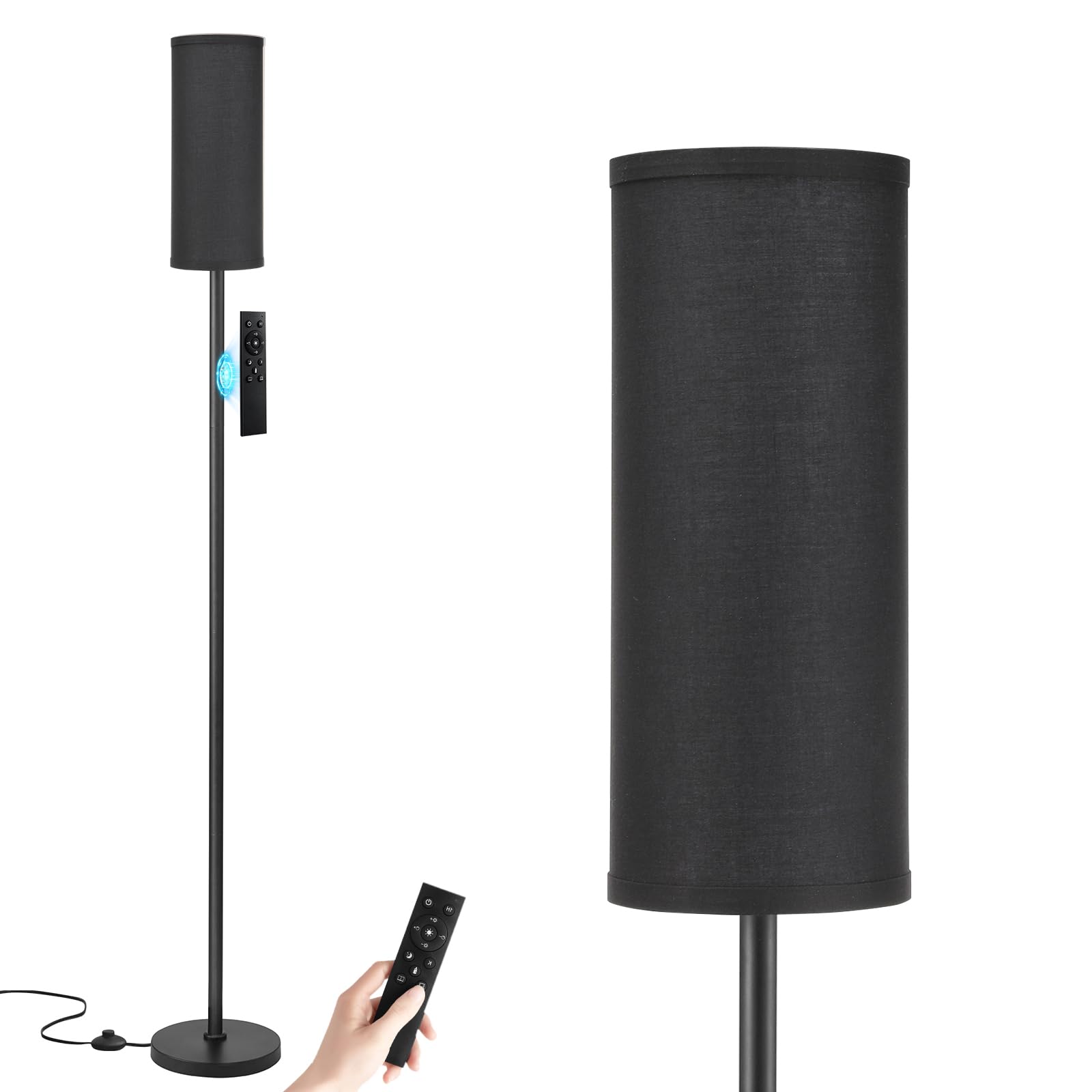 64 Inch Floor Lamp, Stepless Dimmable with Remote, 9W Bulb for Home Office