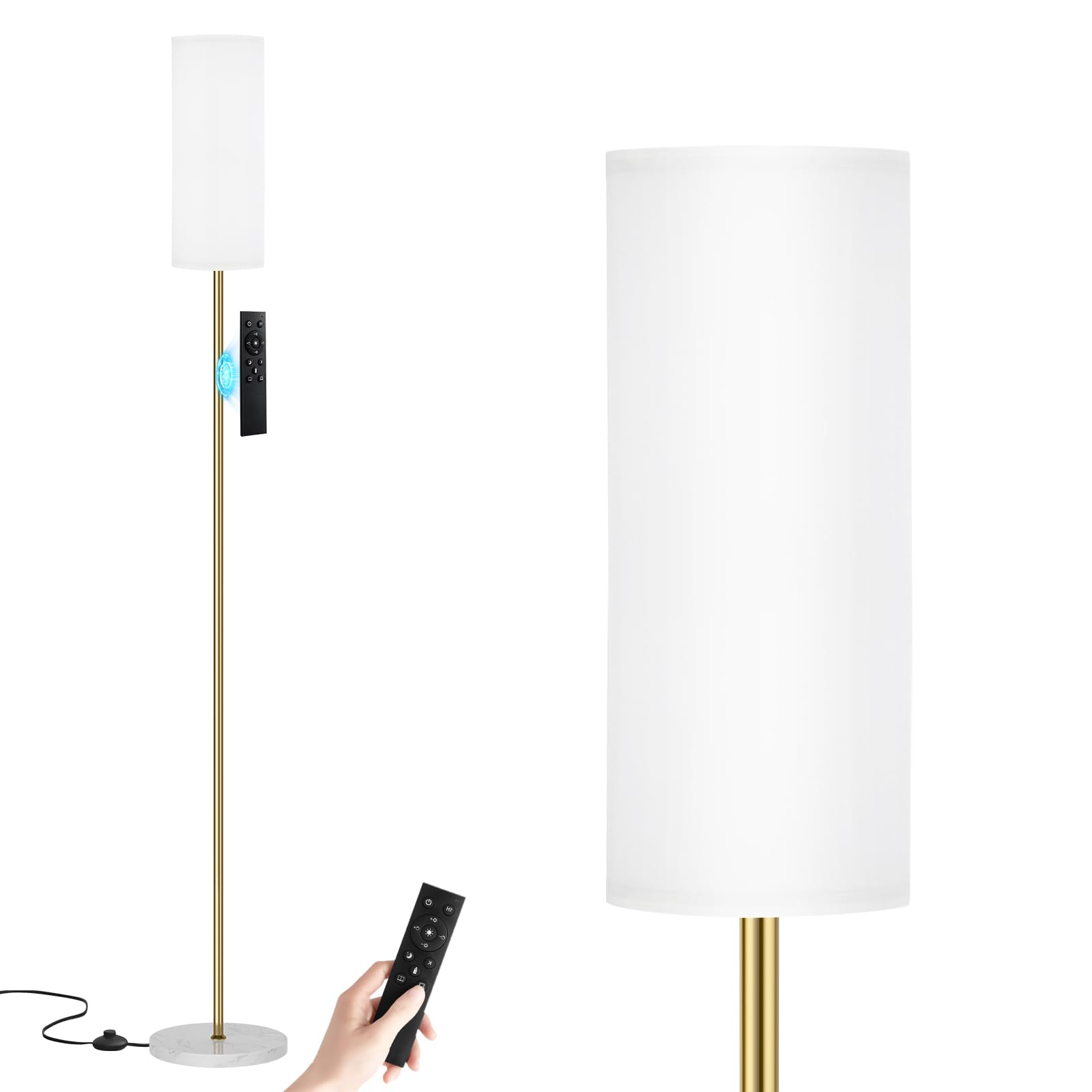 64 Inch Floor Lamp, Stepless Dimmable with Remote, 9W Bulb for Home Office