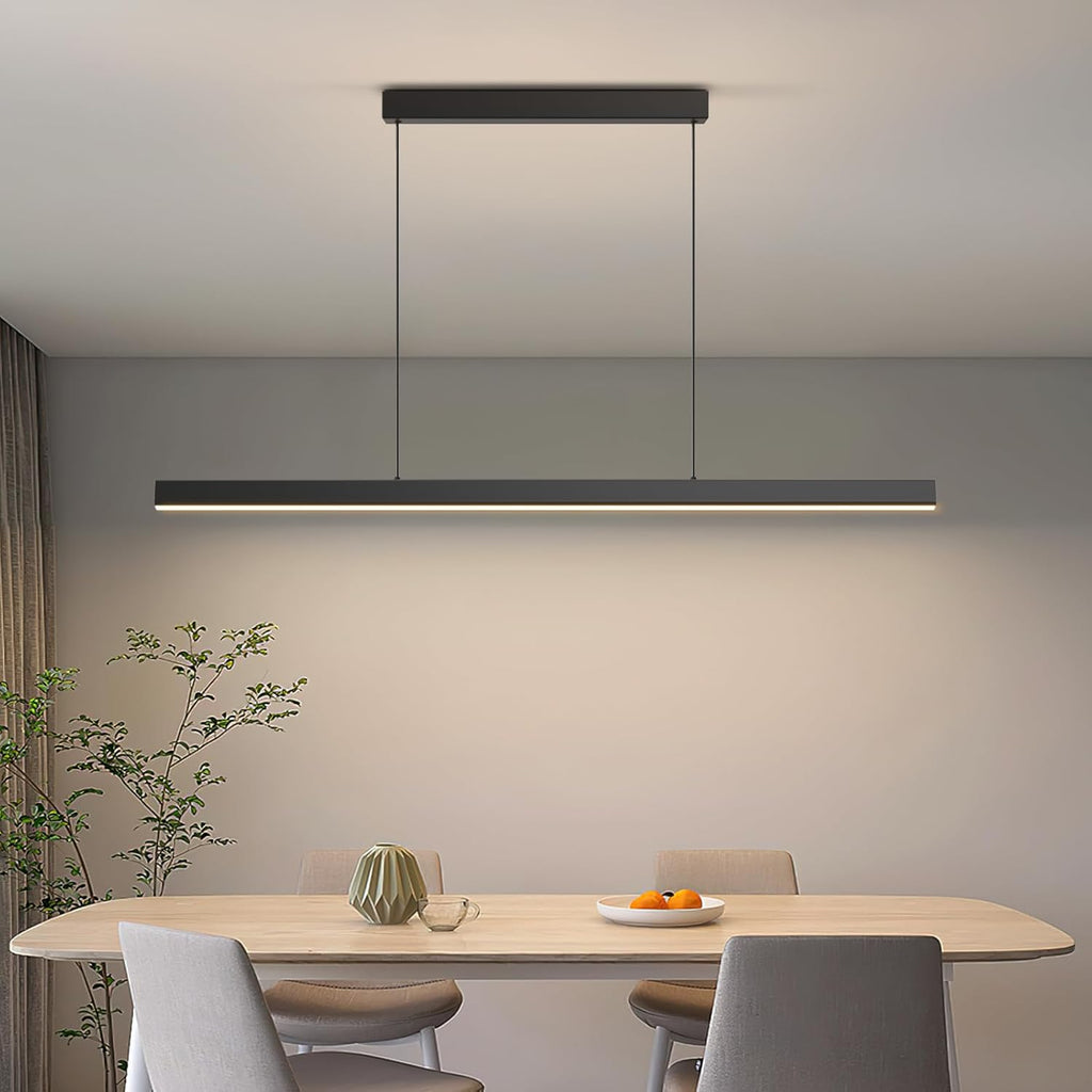 LED Linear Pendant Lights, 47in Island Lighting Fixture 3000k-6000K Dimmable, Chandelier Lamp for Kitchen Dining Room Pool Table Office Bar Garage Workbench