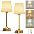 Mini Cordless Table Lamp, Battery Operated Lamp 5000mAh Rechargeable Table Lamp Small Touch Lamp Fabric Shade Dimmable Bedside Lamps for Bedroom, Living Room, Dining Room