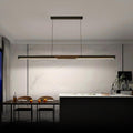 94″ Black Linear Pendant Light - Dimmable High Output LED, Modern Black Finish with Walnut Wood Grain Accent, 8ft Length Perfect for Pool Table, Dining Room, Conference Room