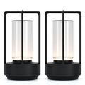 HAPYGI Portable Metal Table Lamp for Indoor/Outdoor,Rechargeable Cordless LED Lamp, 3-Colour Infinitely Dimming Battery Powered Small Desk Lamp, Restaurant/Bedroom/Bar/Coffee/Camping Light (Black)