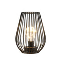 TRIROCKS Metal Cordless Table Lamp - 8'' Tall Set of 2 Cage Shape Battery Operated Lamp with Fairy Lights Bulb for Indoor/Outdoor Use Perfect for Christmas Garden and Weddings (Black,Set of 2)