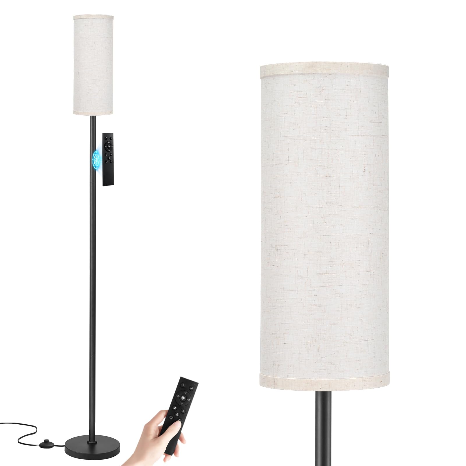 64 Inch Floor Lamp, Stepless Dimmable with Remote, 9W Bulb for Home Office