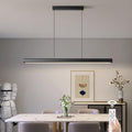 JAYMP Minimalist Linear Pendant Light Dimmable LED Modern Chandelier Dining Room Island Light Restaurant Cafe Bar Office Hanging Lamp (Black 1, 57 Inch)