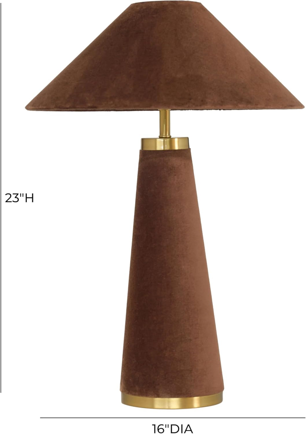Tov Furniture Graham Chocolate Brown Velvet Table Lamp
