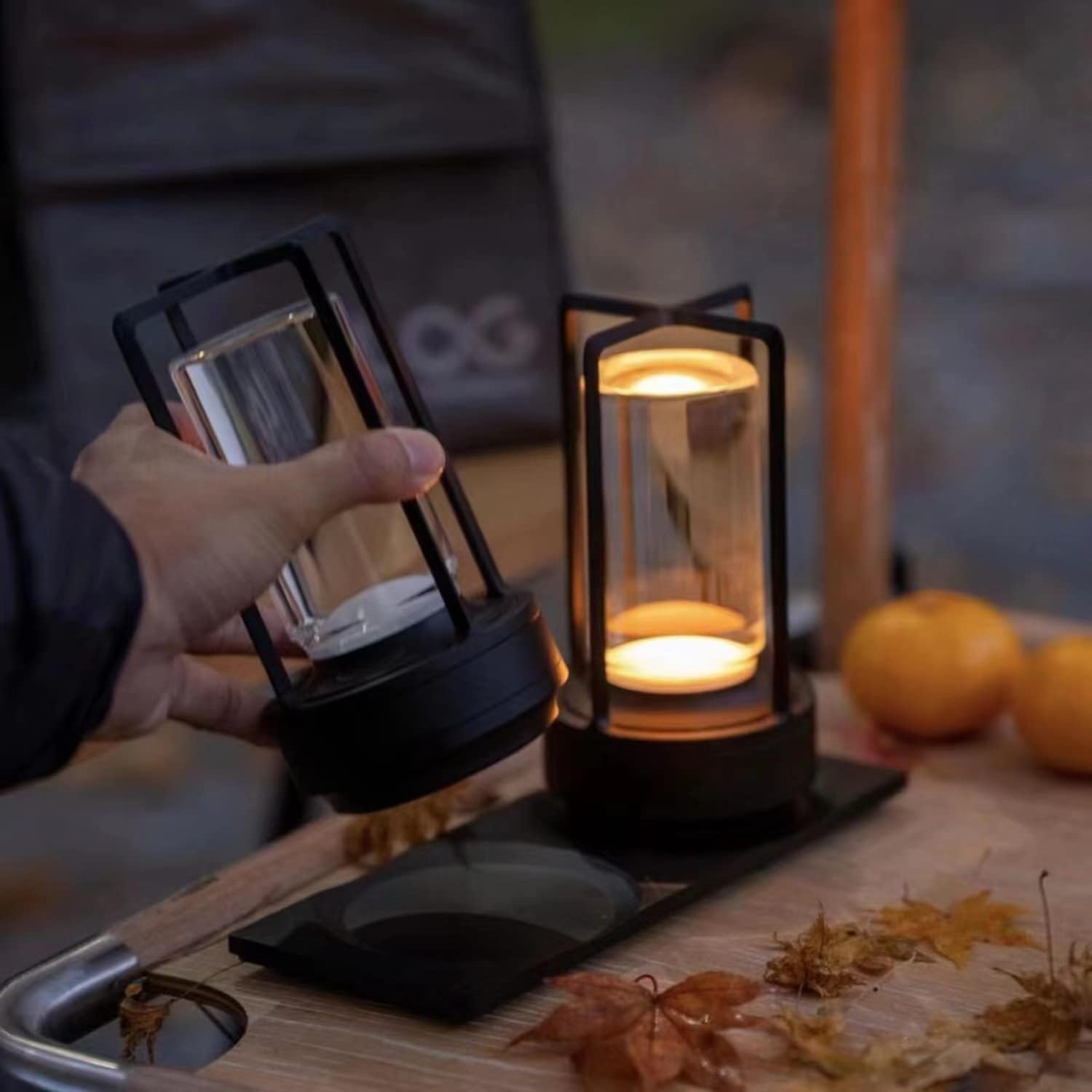 HAPYGI Portable Metal Table Lamp for Indoor/Outdoor,Rechargeable Cordless LED Lamp, 3-Colour Infinitely Dimming Battery Powered Small Desk Lamp, Restaurant/Bedroom/Bar/Coffee/Camping Light (Black)