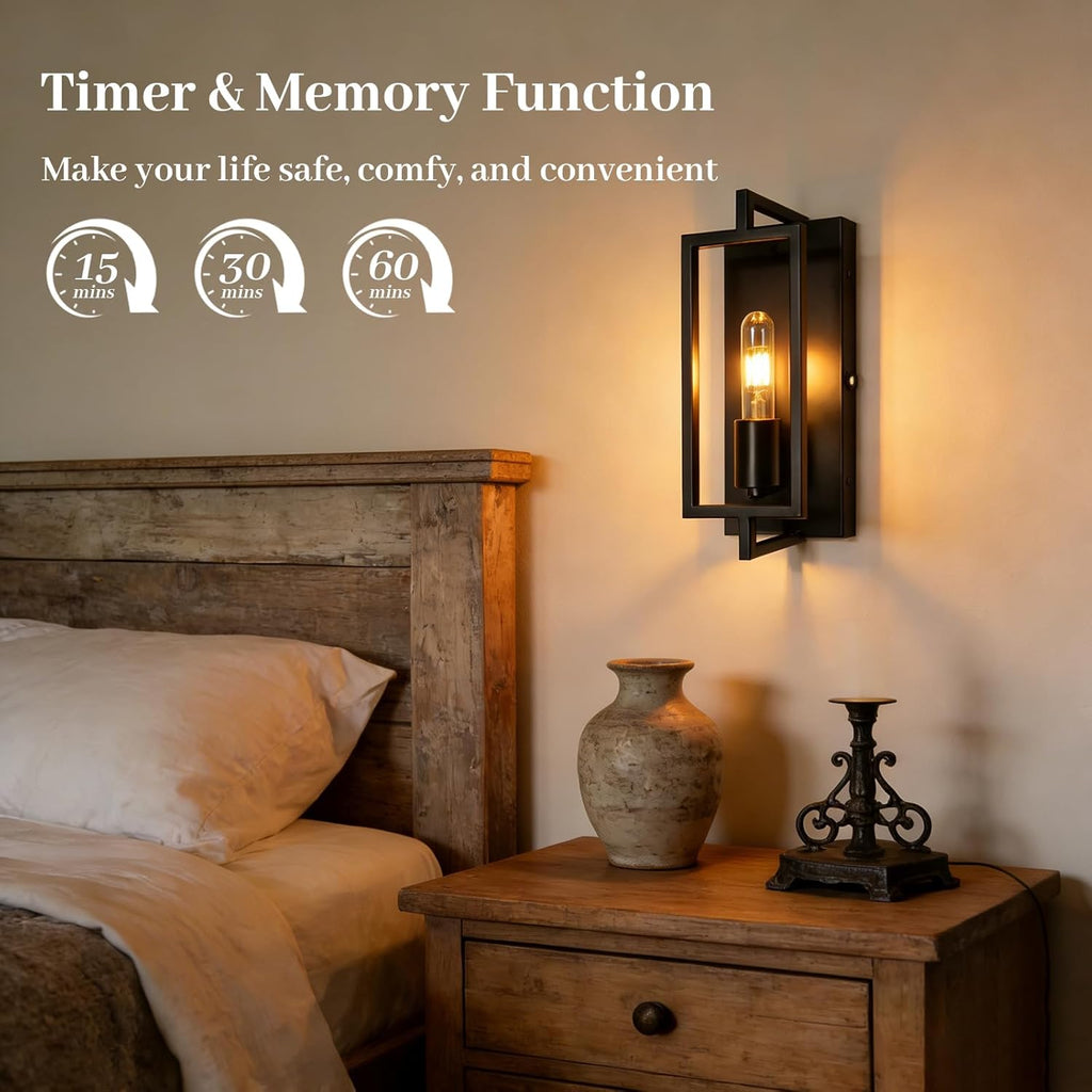 Vintage Battery Operated Wall Lights with Remote Control, Dimmable Wall Sconce Faux Candle Holder Design No Wire Easy Install, Rechargeable Wall Lamp for Living Room Bedroom Hallway Farmhouse