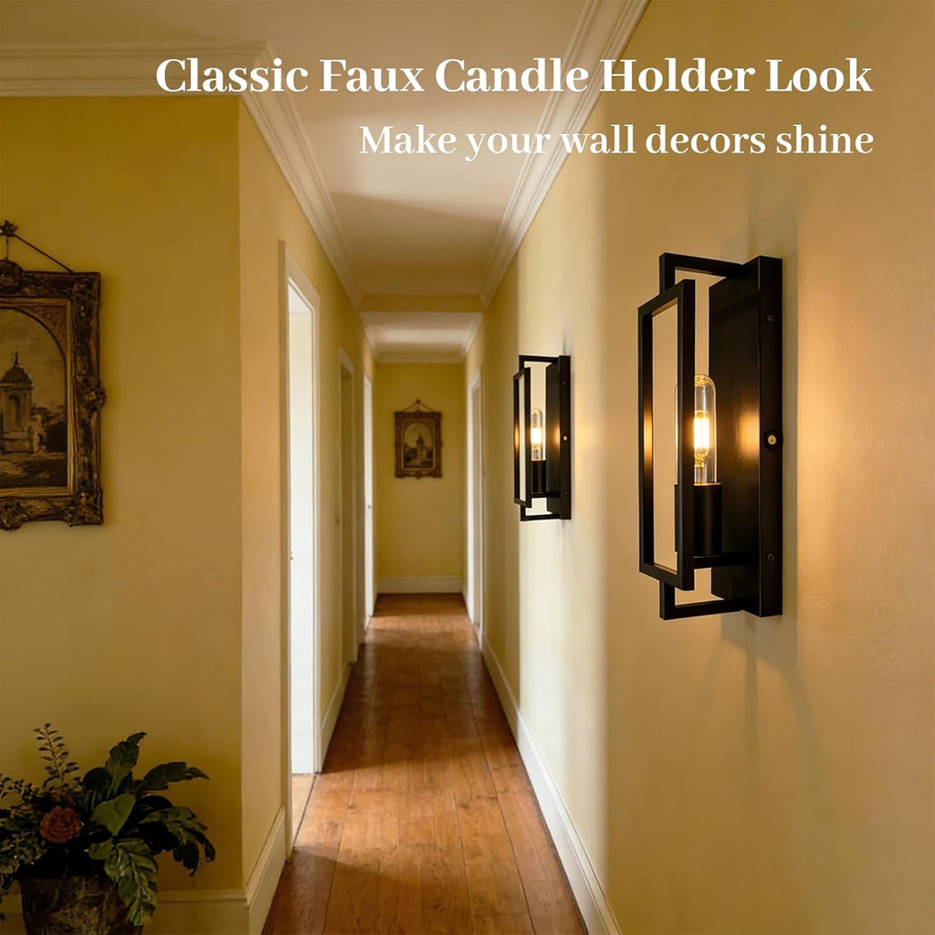 Vintage Battery Operated Wall Lights with Remote Control, Dimmable Wall Sconce Faux Candle Holder Design No Wire Easy Install, Rechargeable Wall Lamp for Living Room Bedroom Hallway Farmhouse