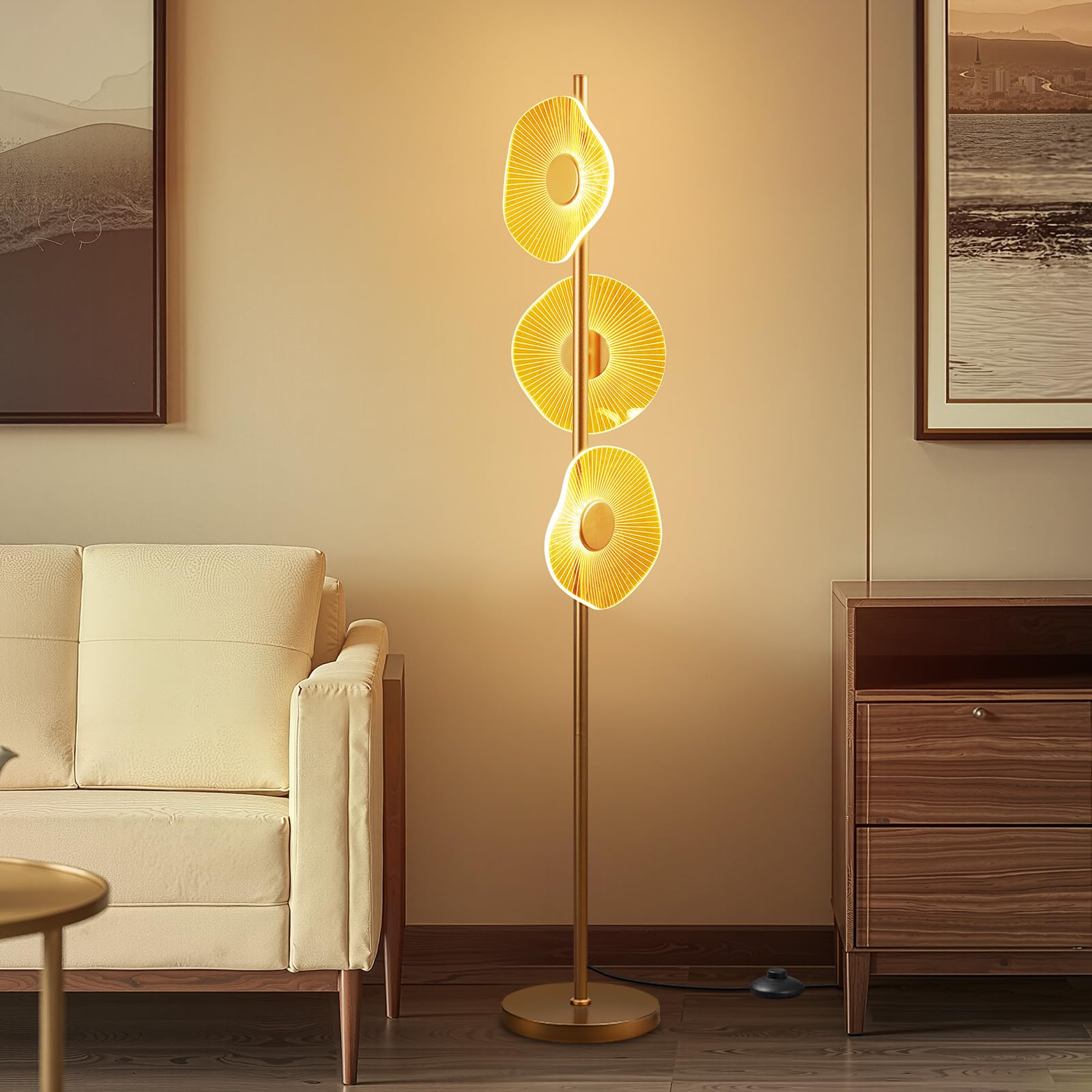 LED Dimmable Floor Lamp with Remote & Foot Switch, 2700–6000K Adjustable Color Temperature & Stepless Dimming, Slim Linear Tube Tall Standing Lamp, Modern Black Corner Lamp for Living Room Bedroom