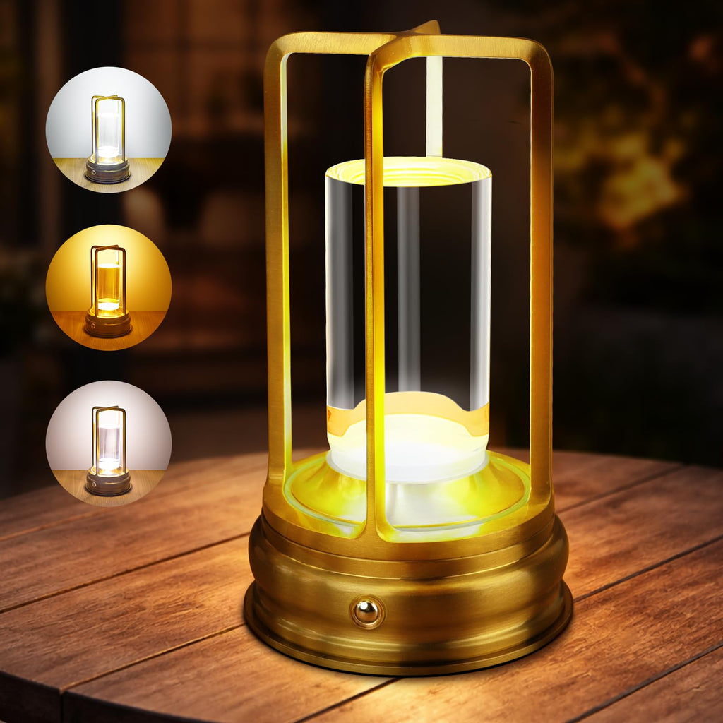 Portable Cordless Table Lamp - 2-Pack Rechargeable Table Lamp - Touch Control Lamp with 2000mAh Battery, 3000K Stepless Dimming Wireless Lamp for Bedroom, Dining Table, Counter & Living Room, Black