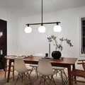 Kitchen Island Lighting 3 Lights Linear Pendant Light Fixtures With Milk Glass Shades Black Farmhouse Chandeliers for Dining Room Chandelier Over Table Mid Century Modern Hanging Light Fixture for Bar