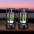 Portable Metal Table Lamp, 4000 mAh Outdoor Table Lights Rechargeable, 3 Color Stepless Dimmable Battery Operated Lamp for Patio, Camping, Bar Samll Desk Lamp for Indoor/ Outdoor (Black)