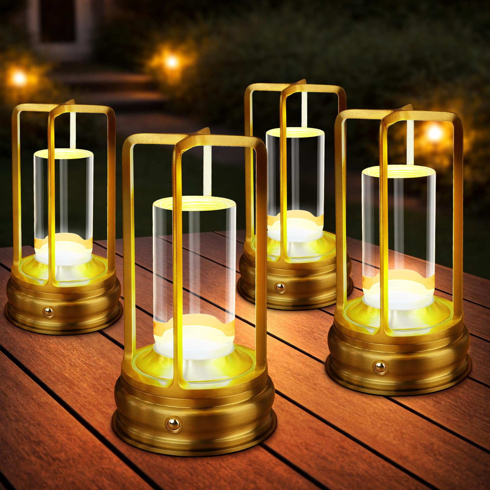 Portable Cordless Table Lamp - 2-Pack Rechargeable Table Lamp - Touch Control Lamp with 2000mAh Battery, 3000K Stepless Dimming Wireless Lamp for Bedroom, Dining Table, Counter & Living Room, Black
