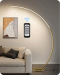 75" Dimmable LED Arc Floor Lamp | 3 Colors, Remote & Foot Control
