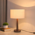 18.5" Table Lamp for Living Room, Dimmable Modern Walnut Wood Desk Lamps for Bedroom, UL Listed Nightstand Lamp, End Table Lamps for Console Entryway, Office, Dorm, Home Decor, Green Velvet Shade