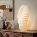RONDURE 20.6" Modern Ceramic Table Lamp, Fully Dimmable Bedside Lamp for Bedroom Living Room Nightstand, White Translucent Ceramic Shade, Warm Ambient Decorative Corded Lighting, Bulb Included