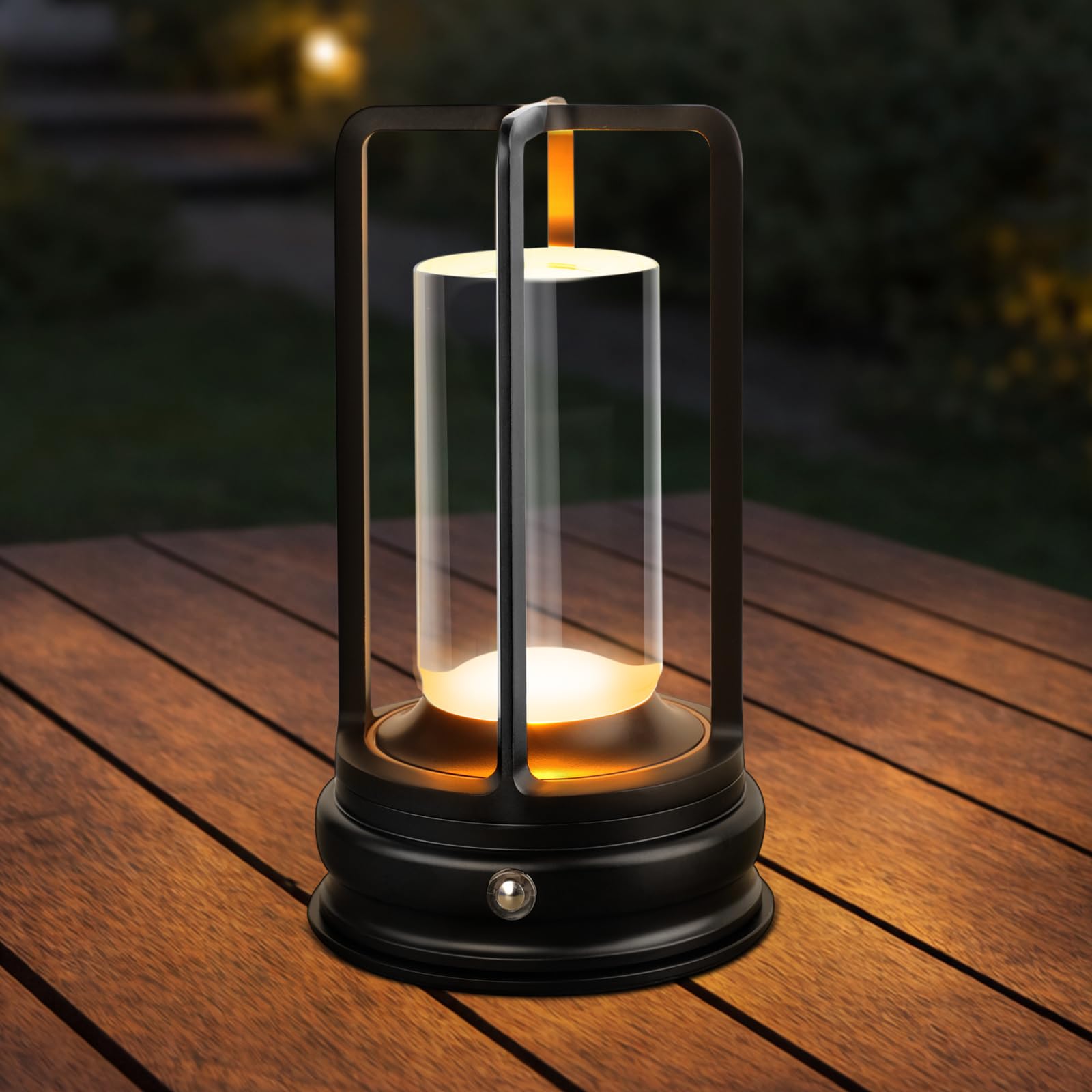 Portable Cordless Table Lamp - 2-Pack Rechargeable Table Lamp - Touch Control Lamp with 2000mAh Battery, 3000K Stepless Dimming Wireless Lamp for Bedroom, Dining Table, Counter & Living Room, Black