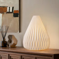 RONDURE 12.5" Modern Ceramic Table Lamp, Fully Dimmable Bedside Lamp for Bedroom Living Room Nightstand, White Translucent Ceramic Shade, Warm Ambient Decorative Corded Lighting, Bulb Included