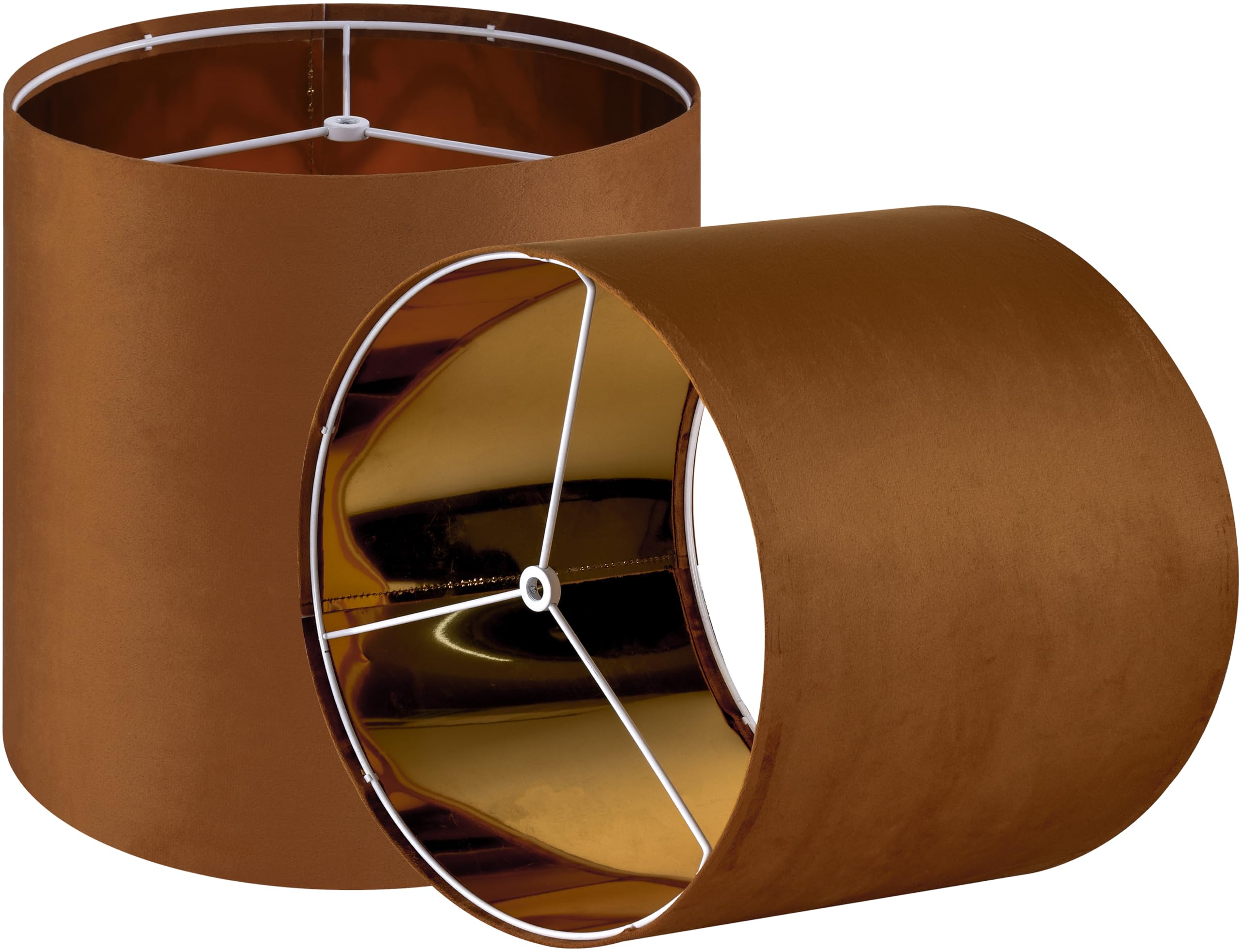 GOSO Tall Drum Velvet Black Lamp Shades Set of 2- Lampshades for Table Lamps-10 * 10 * 10 inch (Spider) Small Drum Shade-Modern Lampshade-DIY Shade-Replacement,Easy Assembly-Handcraft-Rustic
