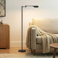 Brightech Leaf Pharmacy LED Reading Lamp, Dimmable Floor Lamp with Easy Adjustable Rotation Over Chair or Desk for Living Room, Work Light for Office, Modern Minimalist Home Decor - Platinum Silver