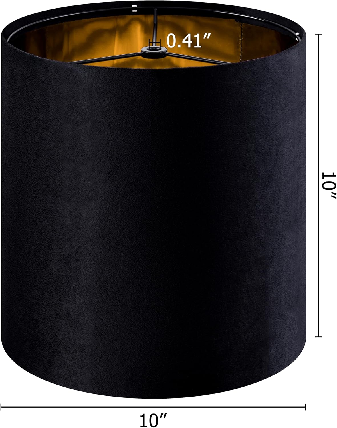 GOSO Tall Drum Velvet Black Lamp Shades Set of 2- Lampshades for Table Lamps-10 * 10 * 10 inch (Spider) Small Drum Shade-Modern Lampshade-DIY Shade-Replacement,Easy Assembly-Handcraft-Rustic