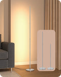 EDISHINE LED Corner Floor Lamp, Modern Slim Dimmable Light, Adjustable Height, 57.5" Minimalist Tall Lamp for Living Room, Bedroom, Office, 3000K Warm White Light (Gold)