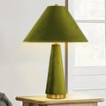 TOCHIC Table Lamp Modern, Mid Century Table Lamps for Bedroom, Bedside Single Table Lamp for Living Room, Entry Lamp with Velvet Lamp Shades,Vintage Desk Lamp for Kids Room, Office, Study Room